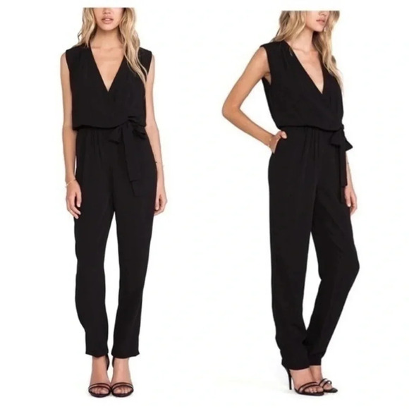 Revolve Diane Von Fertsenberg Rawena Sleeveless Black Jumpsuit Romper size 2 - Picture 1 of 12